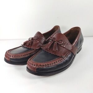 Johnston & Murphy Mens 12M Two Tone Leather Tassel Kiltie Loafers 20-0592 Preppy